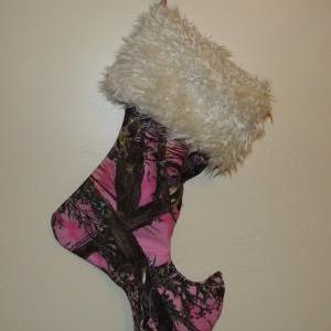 Christmas Stocking Elf Style In Pink Camo